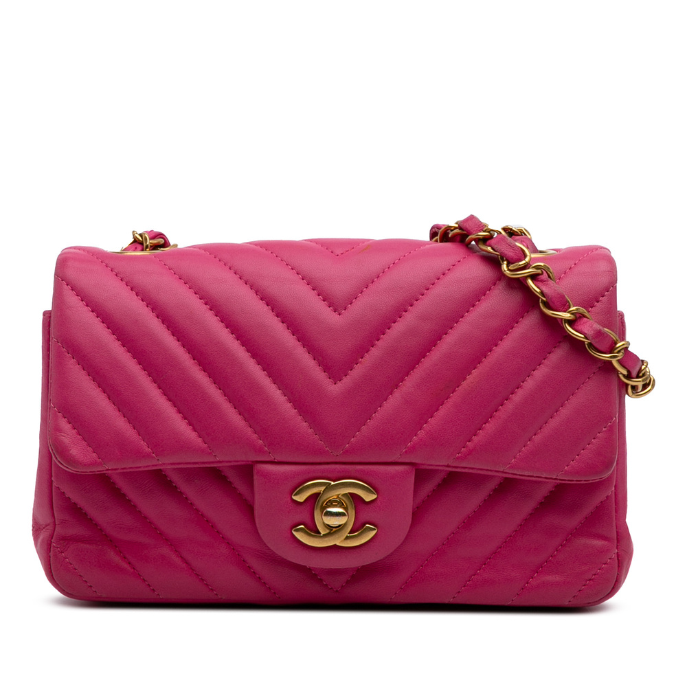 Pre-Loved Chanel Mini Rectangular Classic Chevron Lambskin Single Flap